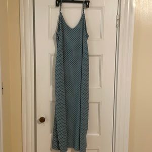 Blue Polka Dot Maxi Dress